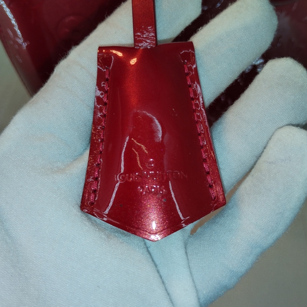 LOUIS VUITTON Vernis Red Patent Leather Alma PM Handbag COA - Picture 6 of 16